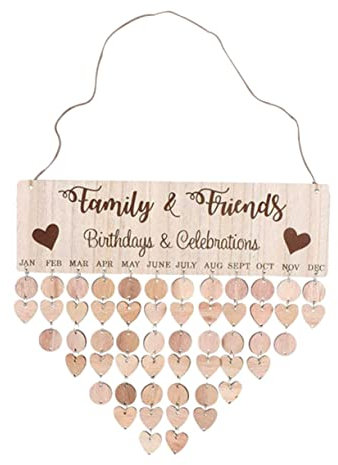 Ciieeo Floraler Wandkalender Geburtstagserinnerung Hölzerner Hängekalender Familiengeburtstagstafel Besonderes Tagesdekor