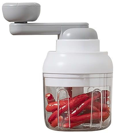 SHRIGM Tritatutto Manuale, tritaverdure Senza Fili con manovella, Strumento per integratori Alimentari Frullatore per Alimenti Rotante a Mano per Cipolla, Aglio, Frutta