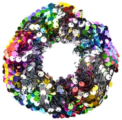 Yurosiay Pailletten Haargummi Elastische Glitzer Bunt Meerjungfrau Funkelnde Hair Scrunchies Mode Pferdeschwanz Halter Haarschmuck für Mädchen Bunt 1#