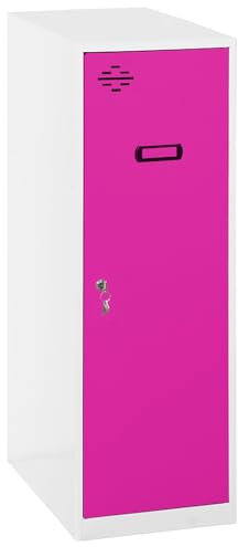 Simon Rack Casier Vestiaire Metallique Petit, 915x300x500 mm, Armoire Metallique Petit, Comprend la Clé, Blanc/Rosé - Simonlocker