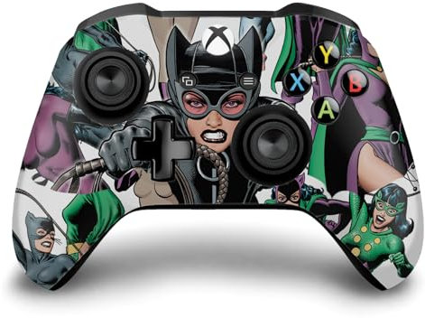 Head Case Designs Offizielle Batman DC Comics Catwoman Logos Und Comicheft Vinyl Haut Gaming Aufkleber Abziehbild Abdeckung kompatibel mit Xbox One S/X Controller