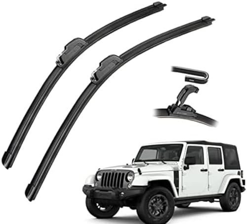 DAYKET Wischerblätter-Kit Satz Front wischerblätter für Jeep, Wrangler JK JL 2012-2017, Scheibenwischer Zubehör