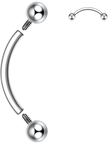 hengkaixuan 16G Augenbrauenschmuck Titan Augenbrauenring Nabelring Ball Curved Barbell Brustwarzenring Augenbrauenpiercing Bauchbügel Rook Daith Ohrringe Lippenring Augenbrauenpiercings Schmuck 8mm