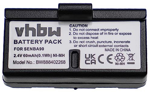 vhbw Akku kompatibel mit Sennheiser Set 200, Set 100 J, is 550 Wireless Headset Kopfhörer (60 mAh, 2,4 V, NiMH)