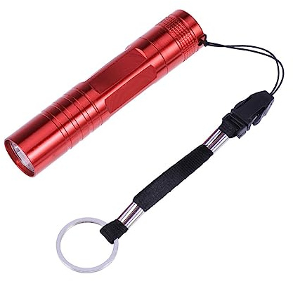 HOMSFOU Kompakte Led Taschenlampe Wasserfest Aluminium Ultrahell Tragbare Taschenlampe Für Camping Wandern Outdoor Mit Schlüsselring Aa-batterie Benötigt Rot