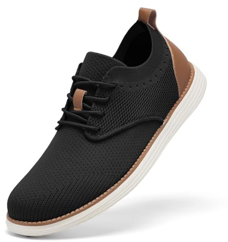 SHULOOK Atmungsaktive Sommerschuhe Herren Leichte Walkingschuhe Sommer Business Schuhe Casual Moderne Breeze Sneakers (Schwarz 42)