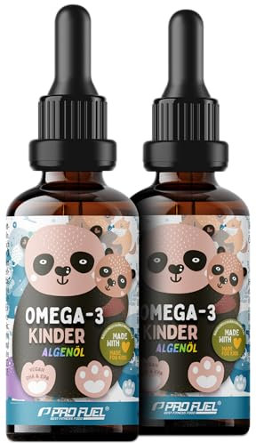 Omega-3 Vegan für KINDER (100 ml) - DHA & EPA - Omega-3-Algenöl mit 250 mg DHA und 130 mg EPA pro Tag - leckerer Orangen-Geschmack - laborgeprüft mit Zertifikat - Vorrat für 124 Tage - 100% vegan