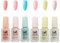 Mini Nail Polish Set,6PCS Pink Blue Nail Varnish Set,Long Lasting & Chip Resistant,Highly Pigmented Light Pink Quick Dry Nail Varnish for Woman Home DIY Nail Art Gift,No Need UV,6ML