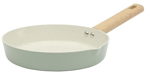 Gibson Home Marbleton 9.5 Inch Aluminum Cookware Non-Toxic Premium Ceramic Non Stick Frying Pan, Kitchen Egg, Omelet, Pots, Sage Green, Induction Safe