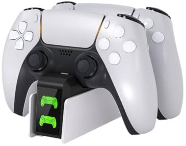 PS5 Controller Ladestation, 3 Stunden Dual-Ladeständer zum Aufladen des für PS5 Elite Controllers, Ladegerät für PlayStation 5 Griffen, mit USB Anschluss/Speicher für PS5 Ladestation Zubehör