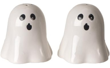 Pacific Giftware Zombies - Juego de salero y pimentero adorable magnético de cerámica para Halloween, decoración de cocina para los amantes del terror, 3 pulgadas de alto (fantasma espeluznante)