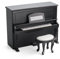 Odoria Puppenhaus Klavier Tastatur Miniatur: 1/12 Maßstab Digitalpiano Schwarz Keyboard mit Klavierbank - Mini Musikinstrument Modell Holz Möbel Vintage Antik Wohnzimmer