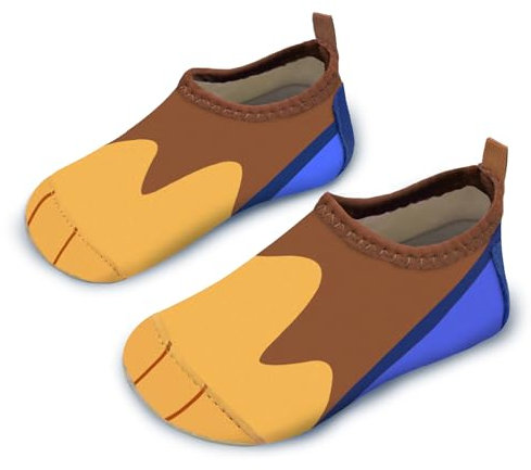 Badeschuhe Kinder Strandschuhe Schwimmschuhe Jungen Baby Wasserschuhe Schnell Badesoken Aquaschuhe Trocknend Barfuss Schuhe(Hundepfote Gelb 24/25)
