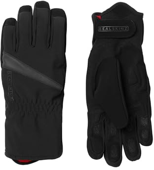 SEALSKINZ Bodham Wasserdichter Allwetter-Fahrradhandschuh für Damen, Wildleder-Daumenwischer ist weich im Gesicht, Radfahren und Outdoor-Sport, dreilagige Isolationstechnologie, Schwarz, S