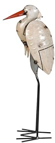 Jardinopia Storch Gartenstatue aus recyceltem Eisen – eleganter Vogel – natürliche Gartendekoration – recyceltes Eisen, stabil, wetterbeständig, vielseitig einsetzbar, Storchform
