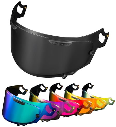 PSLER Visière de Casque pour ARIA RX-7V Renegade-V RX-7X REO XD Regent-X VAS-V Corsair-X Quantum-X Signet-X Defiant-X Concept-X, Visière Teintée pour Casque Moto Accessoires(Noir)