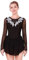 FYMNSI Damen Tanzkleid Eiskunstlauf Kleid Langarm K�rkleid Rollkunstlauf Wettbewerb Tanzanzug mit Strass Blumen Mesh Chiffon Rock Ballettkleid Gymnastik Leotard Turnanzug Tanzkost�m Schwarz XL