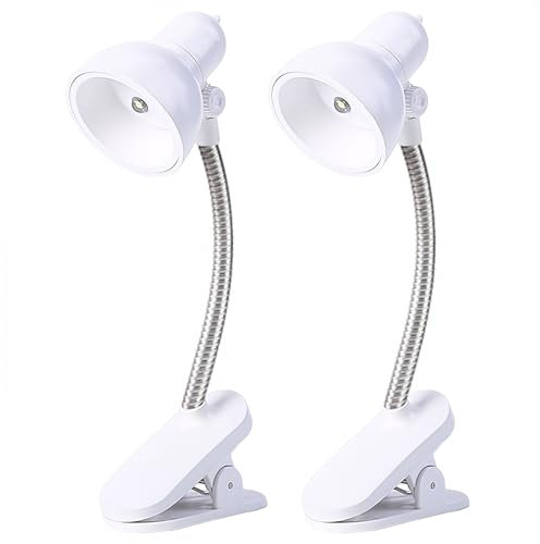 NHQZ 2 pièce Lampe de Lecture à Pince, Liseuse Lampe LED, 360° Lampe Clipsable Pince Luminosité Réglable Portable pour Travail Voyage