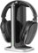 Casque sans Fil pour Regarder la télévision avec Station de Charge et émetteur RF, Casque TV Confortable pour Seniors, Compatible avec Toutes Les télévisions, Noir et Argent