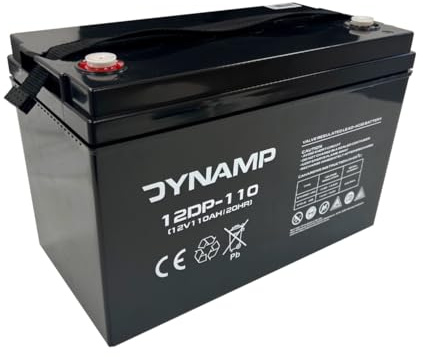 Dynamp 12DP-110 Deep Cycle AGM Battery 12V 110Ah – 328 × 172 × 222 mm, VRLA Maintenance Free Battery for Caravan, Motorhome, Marine, Solar & Backup Power