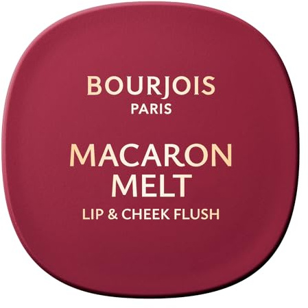 Bourjois Macaron Melt Lip & Cheek Flush | 5 Berry Smoothy | elastische Textur von Cremepuder | samtig | leichte Formel | integrierter Spiegel | 8 g