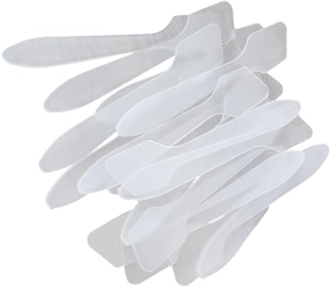 Healvian 50pcs Makeup Spatula Cosmetic Spatula Plastic Tool for Facial Mask Spoon Makeup Tool for Diy Skincare