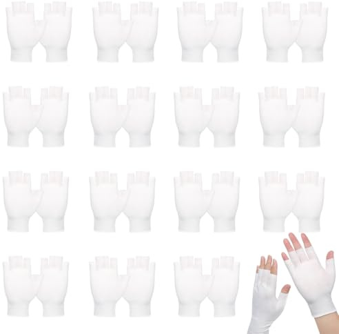 15 Pairs Eczema Gloves, White Cotton Gloves for Eczema, Moisturising Gloves for Overnight Sleeping Spa Treatment Hydration for Men and Women