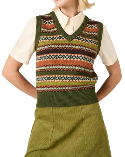 Women's Ladies Y2K Cable Knit Sleeveless Vest Knitted Jumper Tank Top Pull Over Casual Knit Sweater Tops