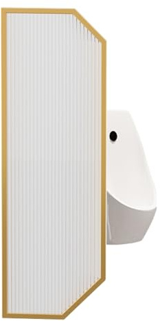 YJEUZCD Urinal Trennwand, Badezimmer Toilette Schutz Teiler, 15,7 Zoll Breite Wand Montiert Toilette Hotel Schulen Herren -Toilette Privatsphäre Extender Bildschirm(Gold,40x80cm/15.7x31.5in)