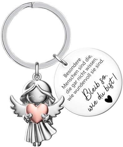 Beste Freundin Schlüsselanhänger Schutzengel, Schlüsselanhänger mit Spruch, Beste Freundin Geschenke, Engel Anhänger, Glücksbringer Schutzengel für Geburtstag Weihnachten Silvester Party Geschenke