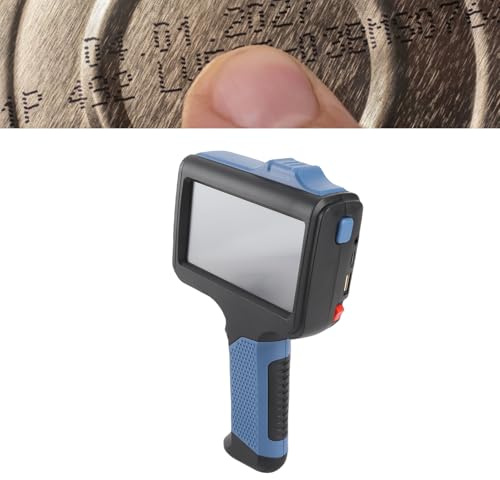Jiawu Handheld-Tintenstrahldrucker, Tragbarer 4,3-Zoll-LED-Touchscreen-Drucker mit 42 Ml Schwarzer Tintenpatrone, Unterstützt Mehrere BT-Sprachen für Datums-QR-Code-Barcode auf