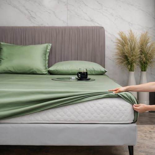 Björk Premium Spannbettlaken 180x200 cm aus 100% Bambus-Viskose, Leintuch für 20–30 cm hohe Matratzen, atmungsaktiv & weich, elastische Eckbänder