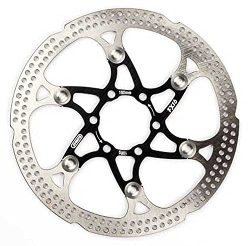 Elvedes Bremsscheibe, schwimmend, FX16 Mountainbike/E-Bike, Ø 160 mm, Schwarz, Radbremse, Unisex, Erwachsene, Silber