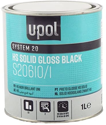 U-POL 2k Acrylic Paint Solid Gloss Black 1L