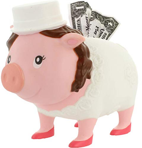 LILALU Spardose BIGGYS Braut, Sparschwein Kopf drehbar Sparbox Sparbüchse Münzeinwurf Piggy Bank Tresor Kinder