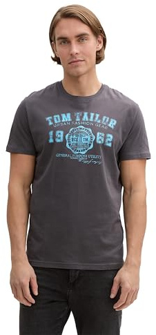 Tom Tailor Logo - T-shirt - Asymétrique - Imprimé - Manches courtes - Homme