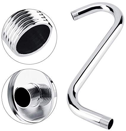 En forma de S Brazo de ducha - 201 de acero inoxidable de gran altura Ducha S-curva en la ducha Brazo Eleva la cabeza de ducha de 8 pulgadas for el accesorio de baño