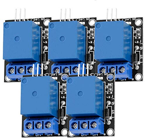 AZDelivery 5 pcs 1 Canal KY-019 Modulo Rele 5V High-Level-Trigger Compatible con Arduino con E-Book Incluido!