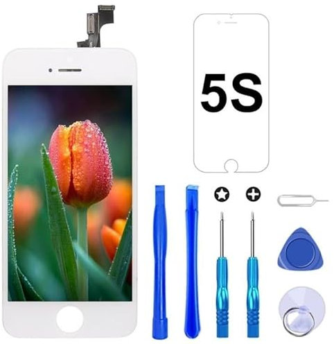 Brinonac Für iPhone 5s/SE 2016 Display LCD Touchscreen Kompletter Ersatz Bildschirm mit Reparaturset Werkzeug (weiß)