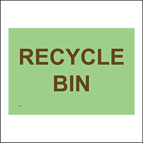 GE849 Recycle Bin Sign Plastic Paper Glass Factory Canteen Pub Club Restaurant 200mm x 150mm A - Sticker/Sav - White Background