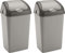Sterling Ventures 2x 60 Litres Premium Plastic Swing Bin for Home and Kitchen Rubbish Waste (Talpa)