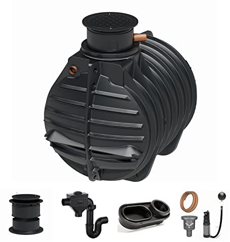 Zisterne Erdtank 4500 Liter Komfort III inkl. Ausgleichsdom, Deckel, Regenwasserfilter mit Siphon, beruhigtem Zulauf und Regenwasserpumpen-Set - Regenwasserbehälter bzw. Regenwassertank unterirdisch