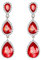 Pendientes de Mujer - Clearine Pendiente en Forma de Bolita, Estilo Precioso Cristales para Boda Novia Fiesta,Color Rojo Plata-Tono