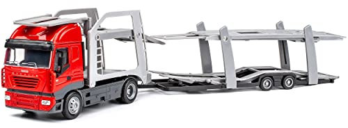 alles-meine.de GmbH Iveco Stralis Rot Auto Transporter LKW Truck 1/43 New Ray Modell Auto mit individiuellem Wunschkennzeichen