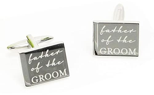 Amore Wedding Favour Pair Rectangle Cufflinks For Men Groom, Best Man, Usher, Father of the Bride