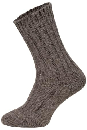 HomeOfSocks 2 Paar Alpaka Socken Herren Und Damen - Dicke Wollsocken Mit 50% Wollanteil, Natürliche Regulierung Der Fußtemperatur | Braun Gr. 39-42