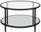 Beliani Moderner, runder Couchtisch Hartglas ø 70 cm Eisengestell in Schwarz Birney