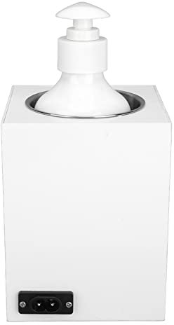 Massage Oil Heater, Aluminum Alloy Adjustable Lotion Cream Heater Portable Lube Warmer Fast Heating Single Bottle Electric Lotion Warmer for Home, Barbershop, Salon and Spa Use, White(UK Plug)