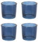 Teelichthalter Glas 6,5x6cm Set 4 Stück Teelichtgläser Windlichtglas Windlicht klein dunkelblau
