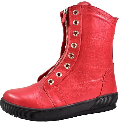 Andrea Conti Damen Stiefelette Boot sportlich Reißverschluss vorne 0066005, Größe:39 EU, Farbe:Rot